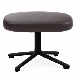 Era Footstool Swivel voetenbank met zwart onderstel, Ultra Leather 41589