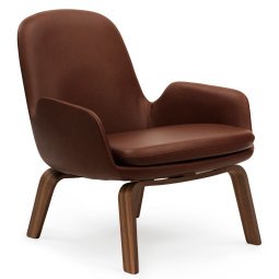 Era Lounge Chair Low loungestoel met walnoten onderstel Leder Tango bruin