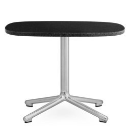 Era salontafel 60x48 met aluminium onderstel, zwart