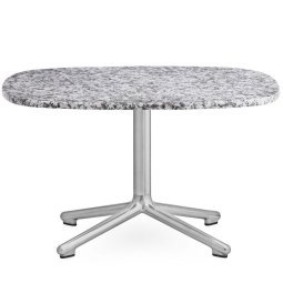 Era salontafel 67x66 met aluminium onderstel, grijs