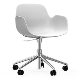 Form Armchair bureaustoel met aluminium onderstel, wit