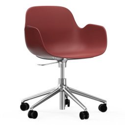 Form Armchair bureaustoel met aluminium onderstel, rood