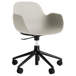 Form Armchair bureaustoel met zwart onderstel warm grijs