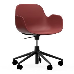 Form Armchair bureaustoel met zwart onderstel, rood