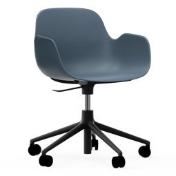 Form Armchair bureaustoel met zwart onderstel, blauw