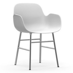 Form Armchair stoel met verchroomd onderstel wit