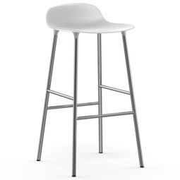 Form Barstool barkruk 75cm met verchroomd onderstel wit