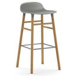 Form Barstool barkruk 75cm met eiken onderstel grijs