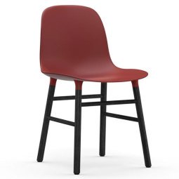 Form Chair stoel met zwart onderstel rood