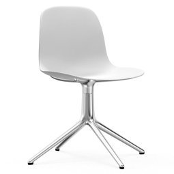 Form Chair Swivel stoel met aluminium onderstel, wit