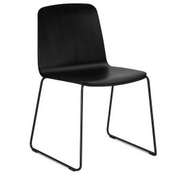Just Chair stoel met zwart onderstel zwart, zwarte afwerking