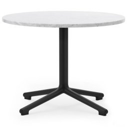 Lunar salontafel 60 zwart onderstel white marmer