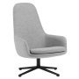 Era High fauteuil met zwart swivel onderstel Synergy Grey