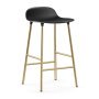 Form Barstool barkruk 65cm met messing onderstel zwart