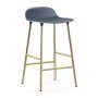 Form Barstool barkruk 65cm met messing onderstel blauw