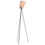 Oslo Wood vloerlamp zwart onderstel beige kap