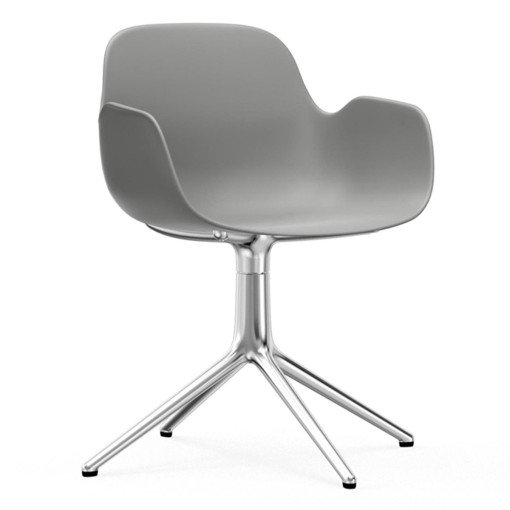 Form Armchair Swivel stoel met aluminium onderstel, grijs