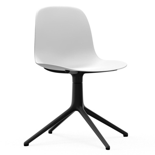 Form Chair Swivel stoel met zwart onderstel, wit