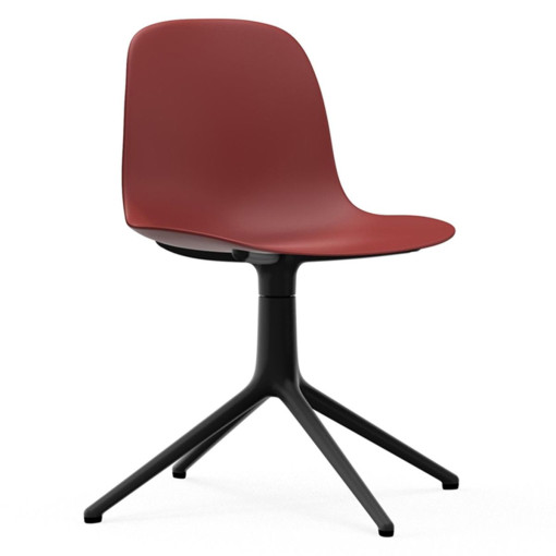 Form Chair Swivel stoel met zwart onderstel, rood