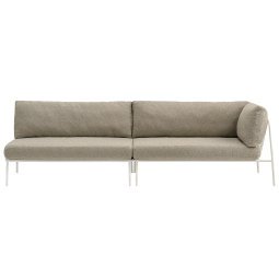 Nolita 3-zits loungebank kussen tortora frame wit