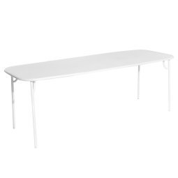 Week-end tuintafel 220x85 met dicht blad White