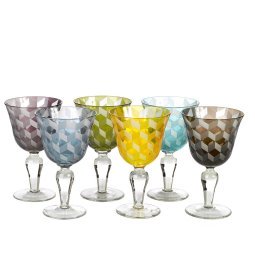 Multicolour Blocks wijnglas set van 6