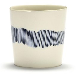 Feast by Ottolenghi mok 25cl white stripes blue