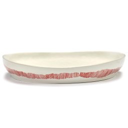 Feast by Ottolenghi serveerschaal Ø36 white stripes red