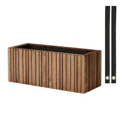 GrowWIDE balkon plantenbak, Dark oak, fabric zwart 48cm