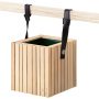 GrowON balkon plantenbak naturel essen bruin leer 48cm