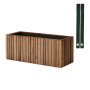 GrowWIDE balkon plantenbak, Dark oak, fabric groen 38cm