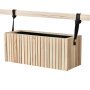 GrowWIDE balkon plantenbak, natural ash, zwart leer 48cm