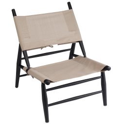 Aluminium Triangle fauteuil black, doek sable