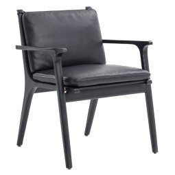 Rén stoel met armleuning zwart eiken onderstel Caress 1509
