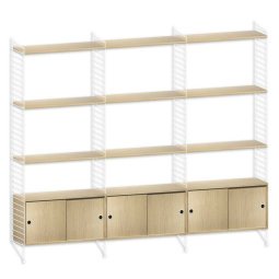 Hoge kast large, wit/eiken