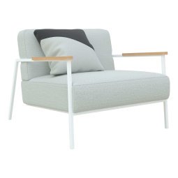 Co fauteuil met wit frame Halling 65 - 110, armleuning hout