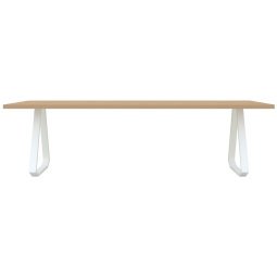 Topple tafel 240x90 wit frame, hardwax 3041, rechte hoeken