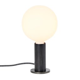 Knuckle tafellamp met Sphere lichtbron zwart eiken 