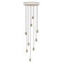 Nine 9 cluster hanglamp wit eiken 