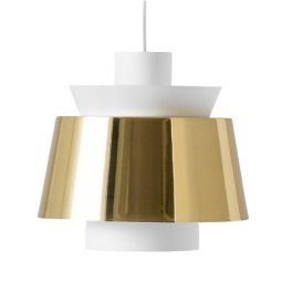 Utzon JU1 hanglamp Ø23 Brass & White