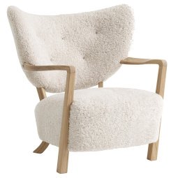 Wulff fauteuil eiken sheepskin moonlight 