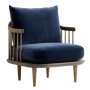 Fly SC10 fauteuil donkerblauw,onderstel gerookt eiken