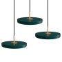Asteria Micro 3 cluster hanglamp LED messing/Forest Green