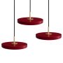 Asteria Micro 3 cluster hanglamp LED messing/Ruby Red