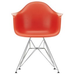 Eames DAR stoel verchroomd onderstel, Poppy Red