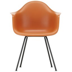 Eames DAX stoel zwart gepoedercoat onderstel, Rusty Orange
