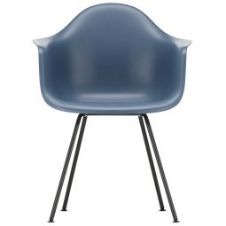 Eames DAX stoel zwart gepoedercoat onderstel, Sea Blue