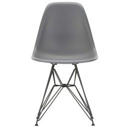 Eames DSR stoel zwart gepoedercoat onderstel, Granite Grey