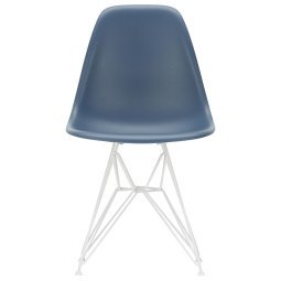 Eames DSR stoel wit gepoedercoat onderstel, Sea Blue