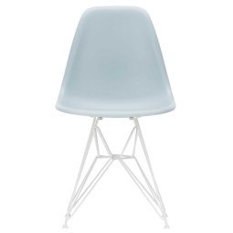 Eames DSR stoel wit gepoedercoat onderstel, Ice Grey